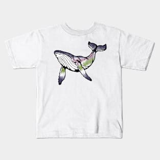 Northern Lights Whale (digital) Kids T-Shirt